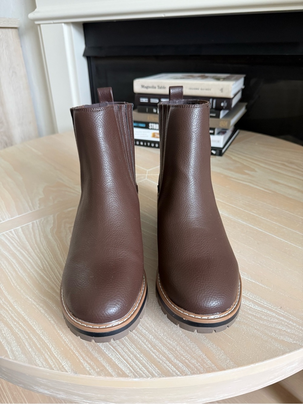 Kensie|Koda flat heel Chelsea Boots in classic brown,vegan leather••NWT Size 10 - Picture 6 of 11